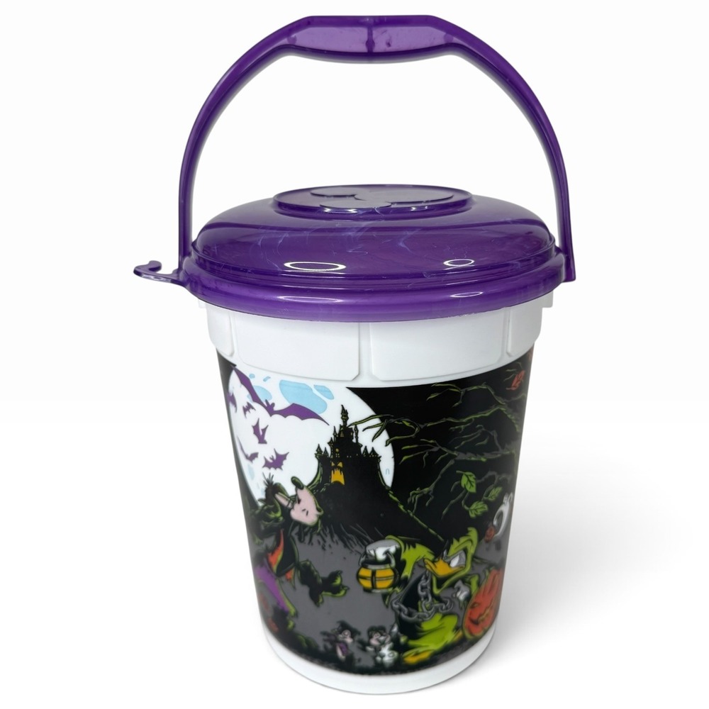 Disney Parks Popcorn Bucket Halloween Whirley Mickey Minnie Mouse USA Purple